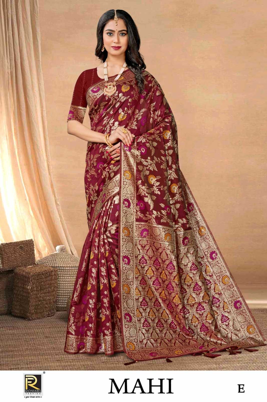 MAHI BY RANJNA SAREE BANARASI SILK PREMIUM FABRICS SUPER HIT COLLECTION SAREES