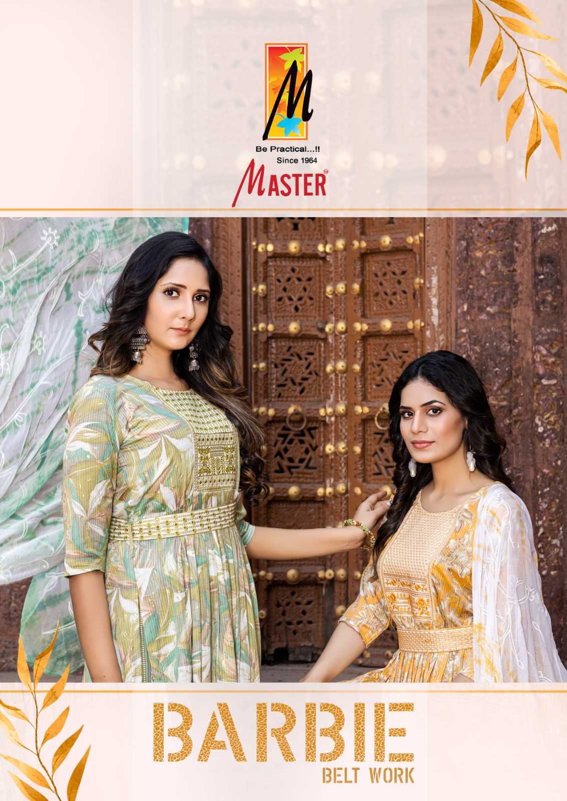 master barbie belt work fullstitch nayra cut fancy kurti pant dupatta