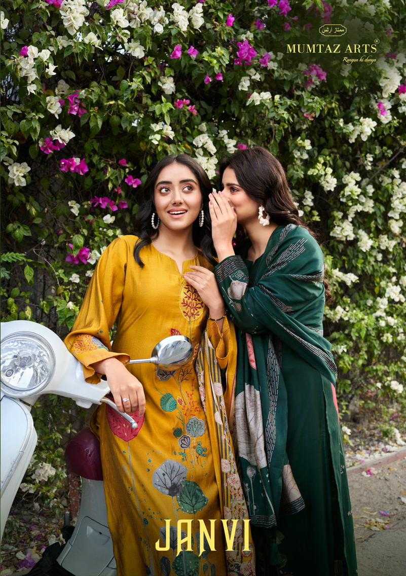 mumtaz arts janvi beautiful viscose muslin digital print fancy work dress material