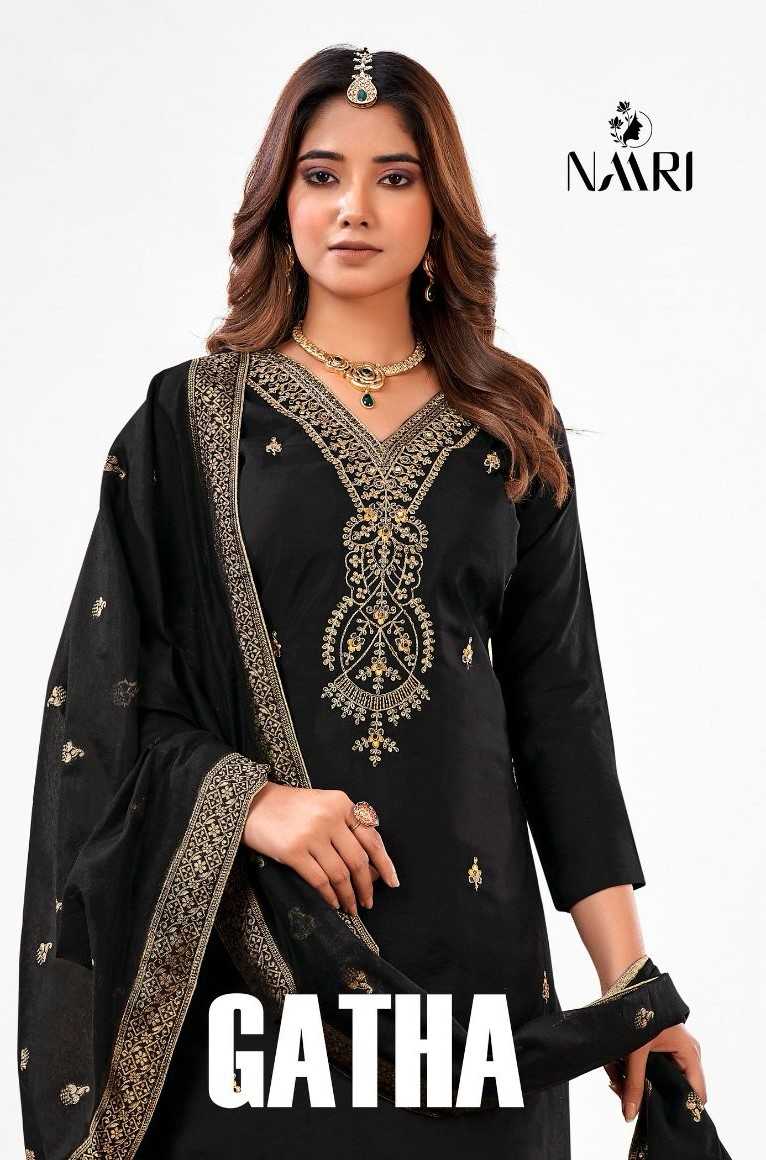 naari gatha designer traditional wear handwork unstitch salwar kameez