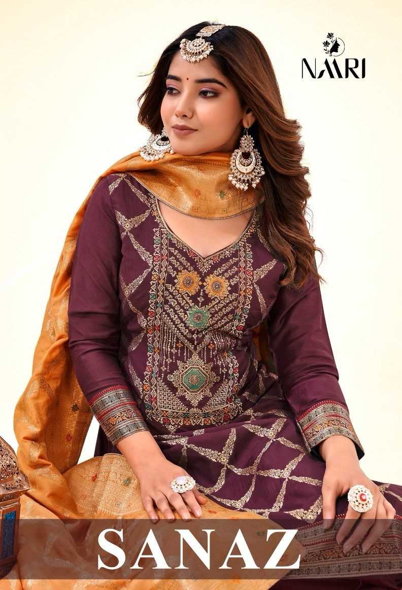 naari sanaz designer traditional wear muslin dola unstitch suit