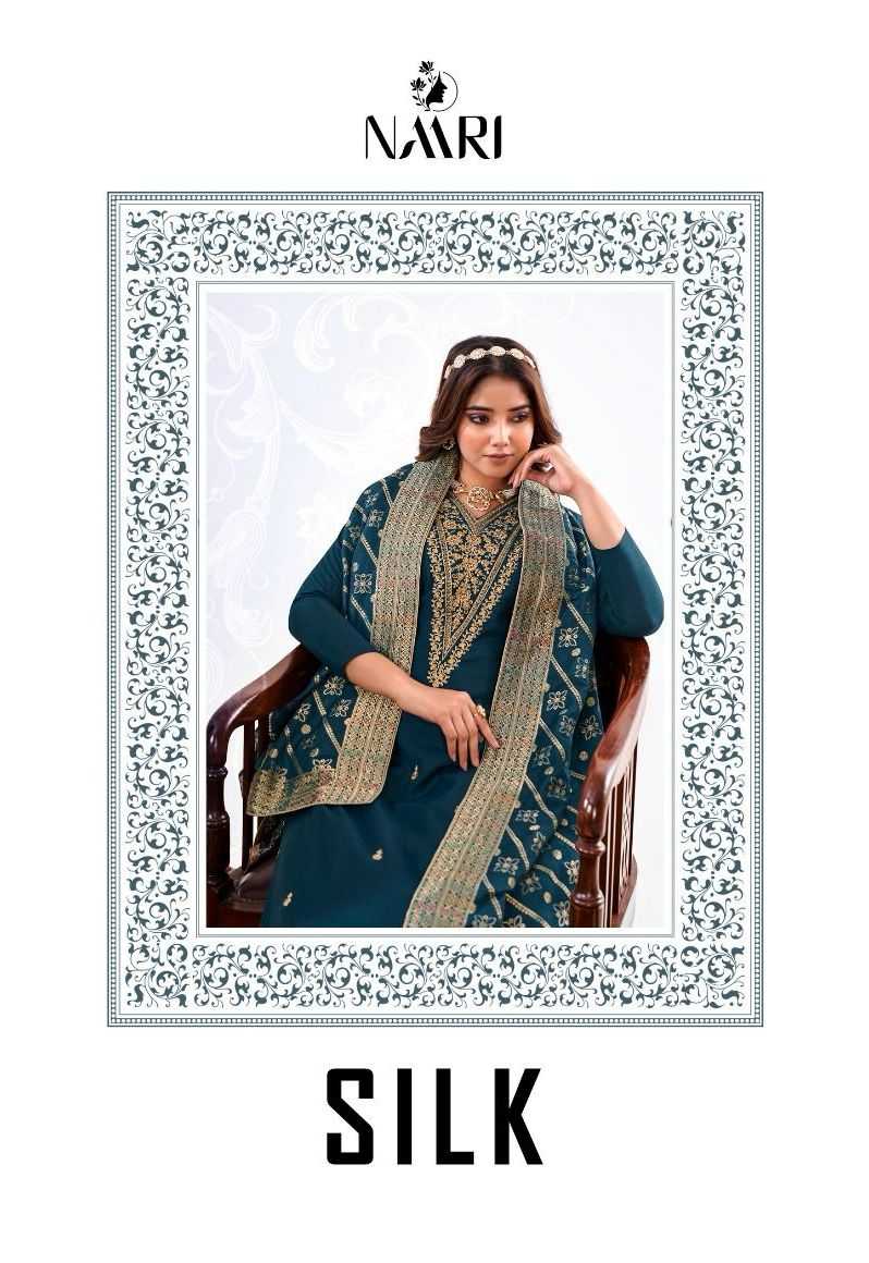 naari silk 64001-64004 designer fancy beautiful embroidery handwork salwar kameez material