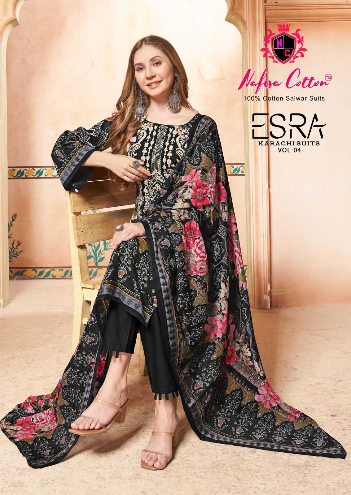 nafisa cotton esra karachi suits vol 4 pakistani casual wear unstitch salawar kameez