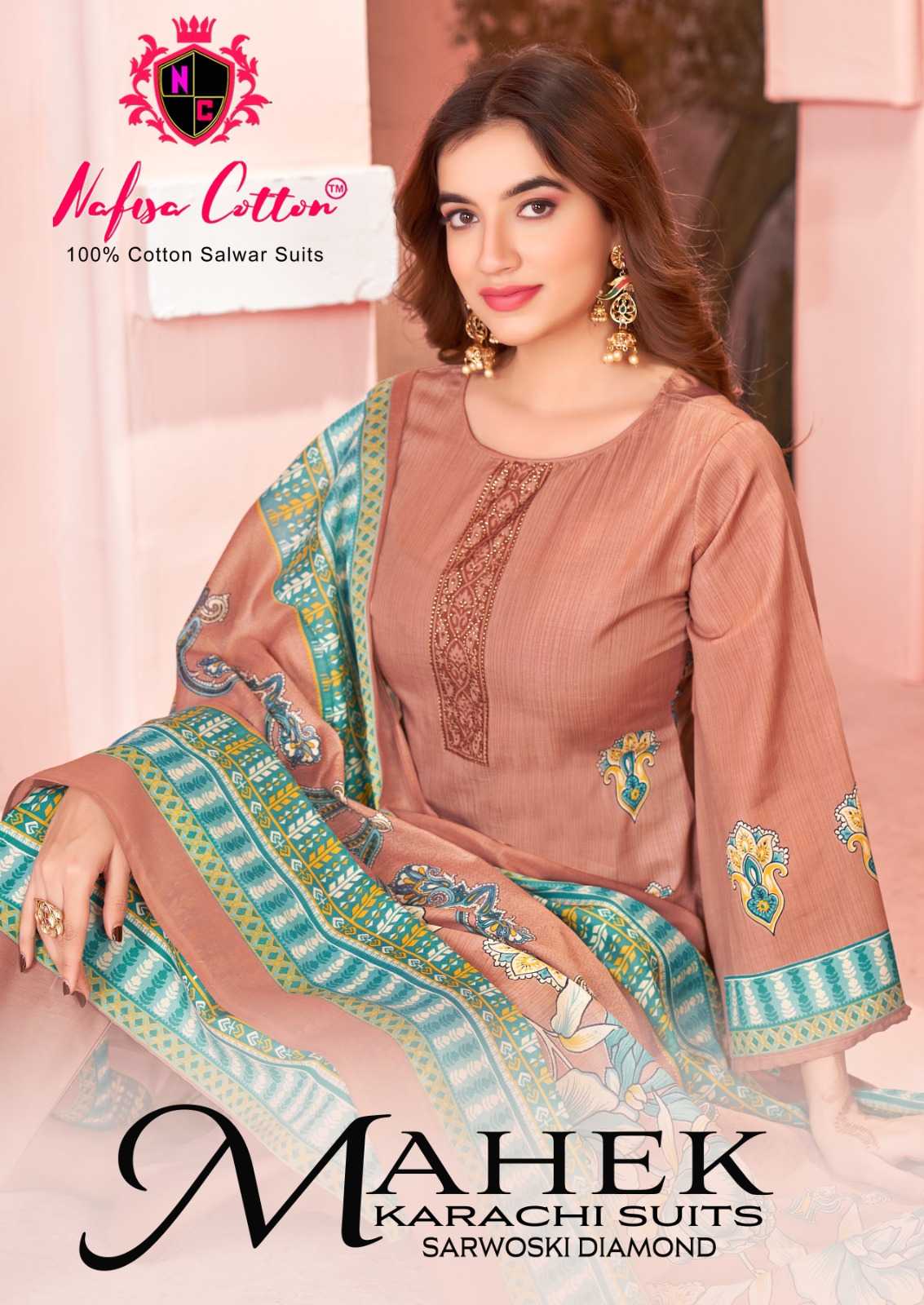 nafisa cotton mahek karachi print pakistani cotton ladies suit