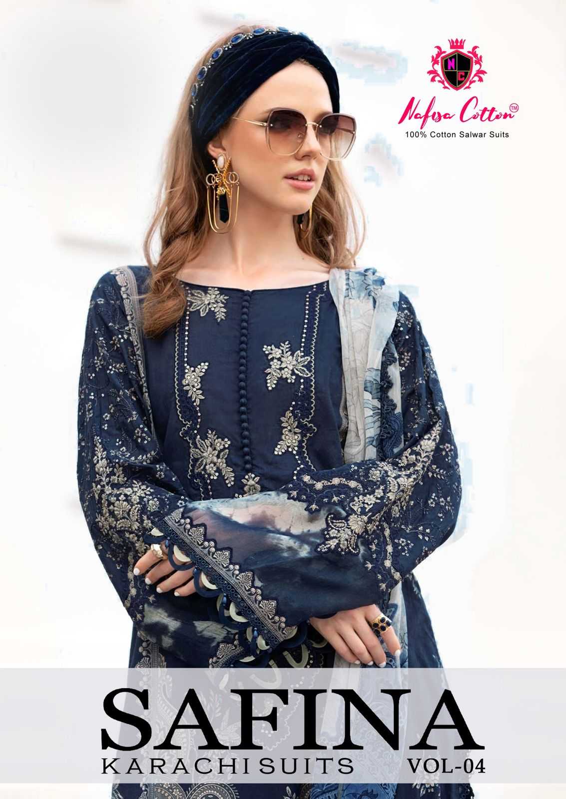 nafisa cotton safina karachi suits vol 4 pakistani casual wear dress material