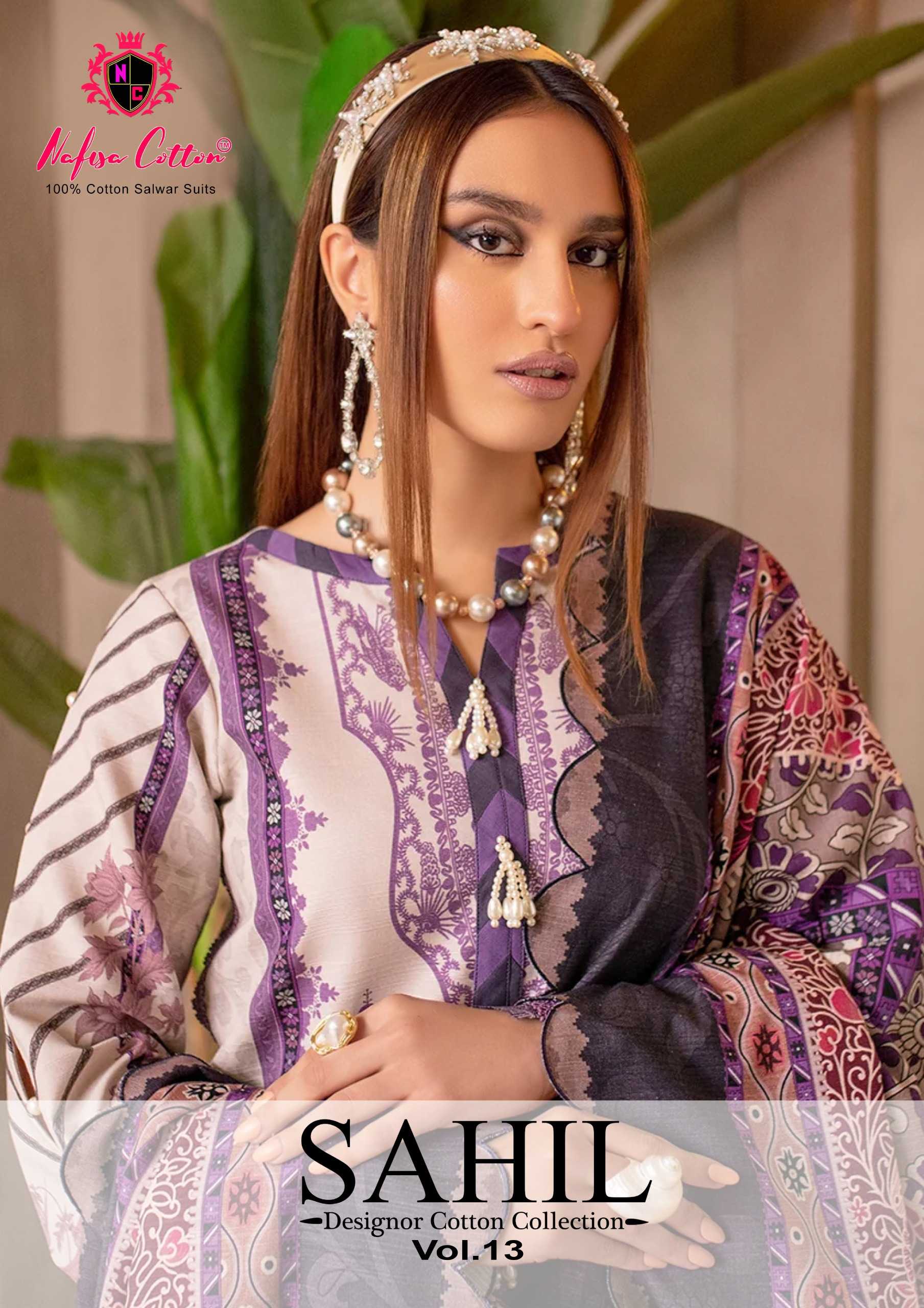 nafisa cotton sahil vol 13 eid special karachi print casual pakistani unstitch suit