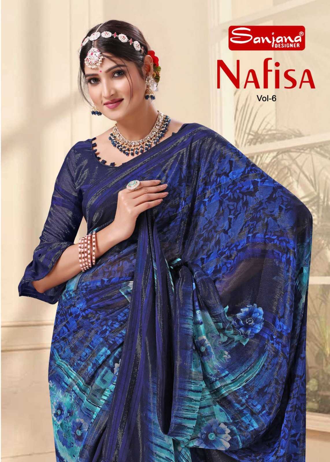 nafisa vol 6 by sanjana designer fancy casual sarees catalog