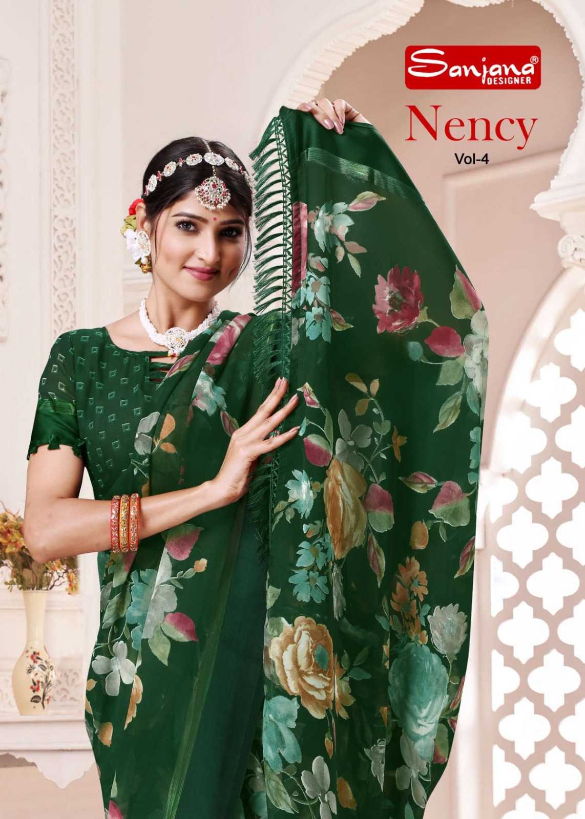 nency vol 4 by sanjana designer casual saree collection