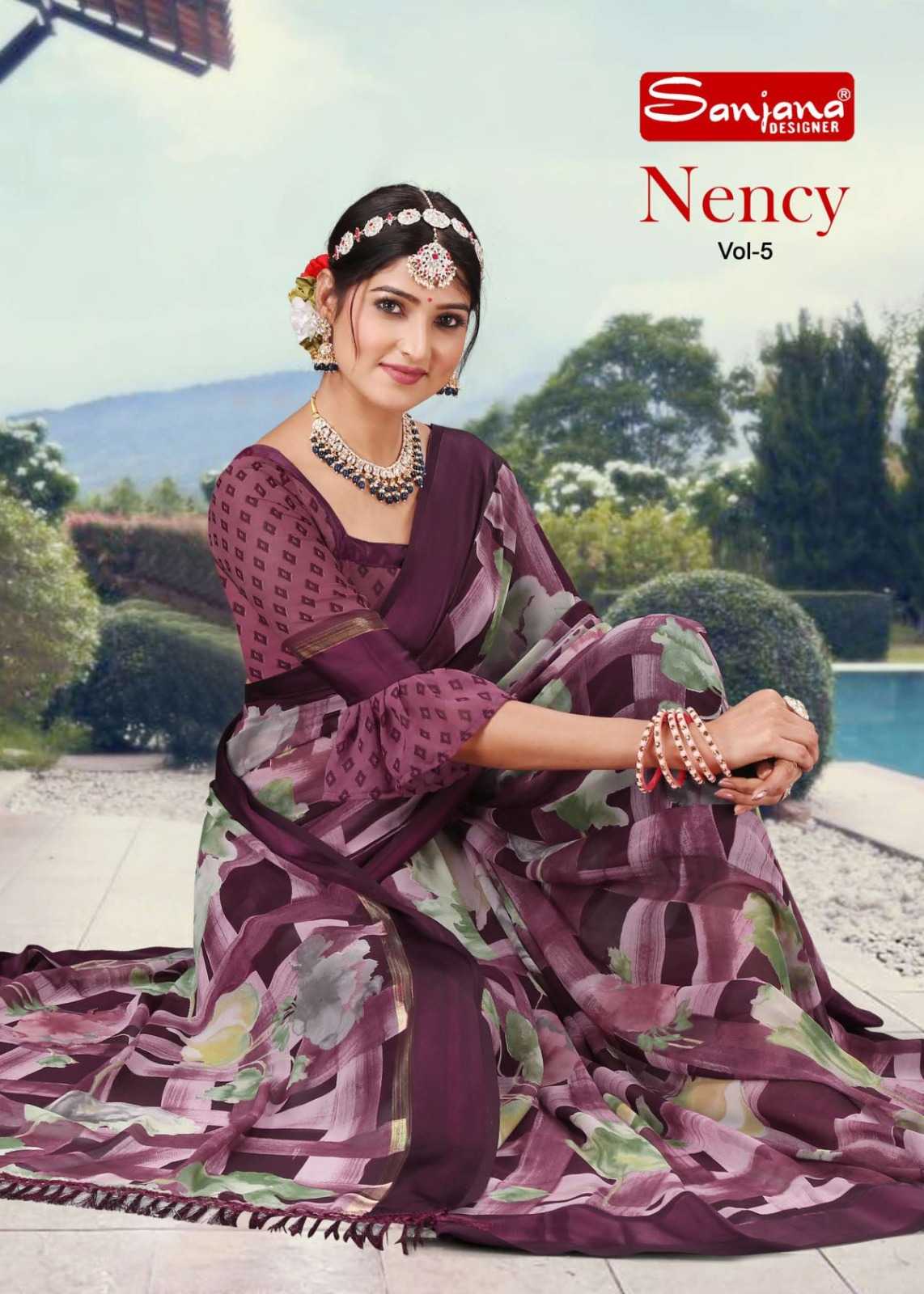 nency vol 5 by sanjana designer adorable fancy weightless sarees catalog