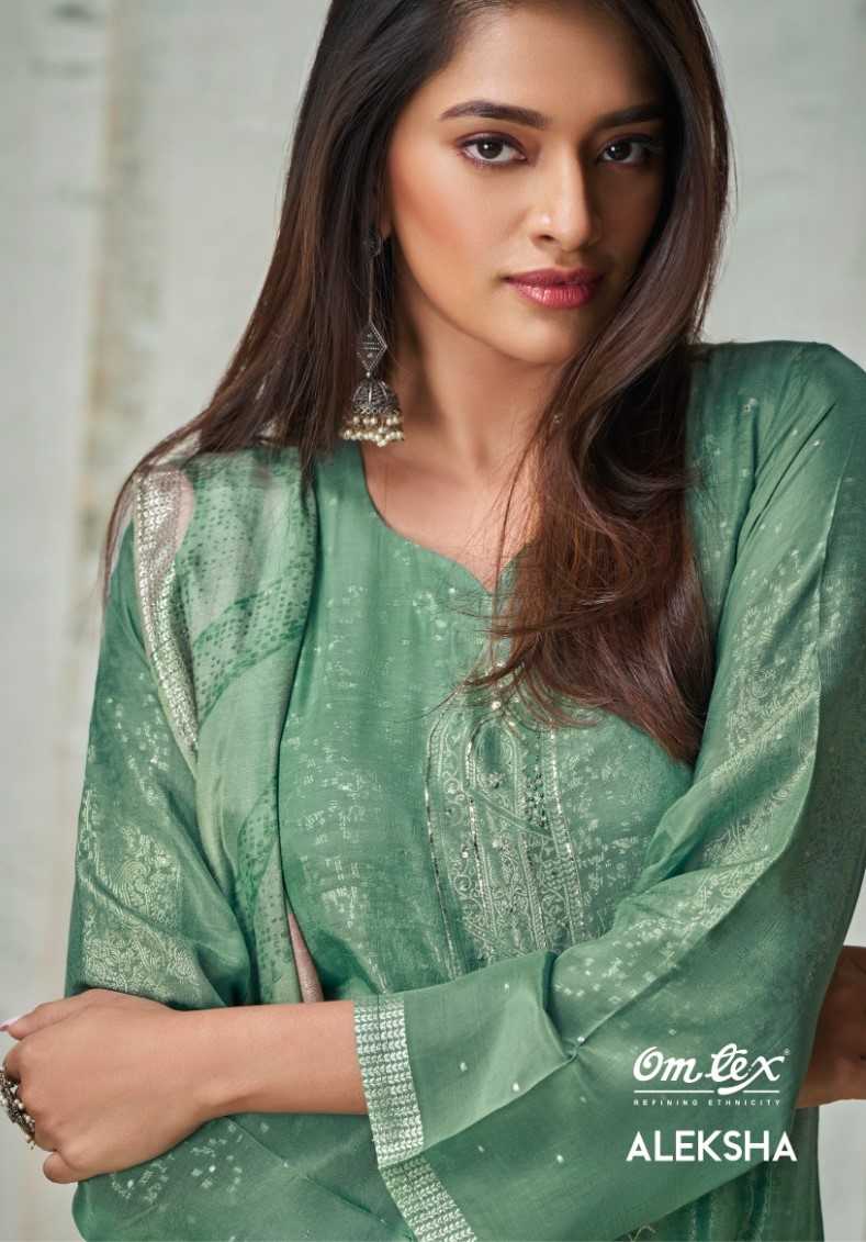omtex aleksha beautiful handwork elegant unstitch salwar kameez 