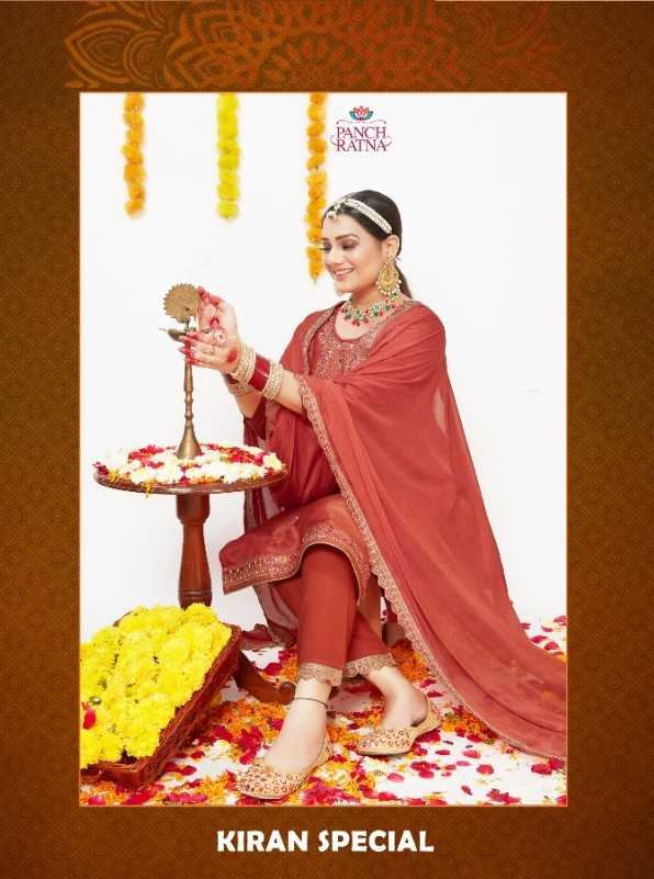 panch ratna kiran special designer jaipuri work traditional wear dress material