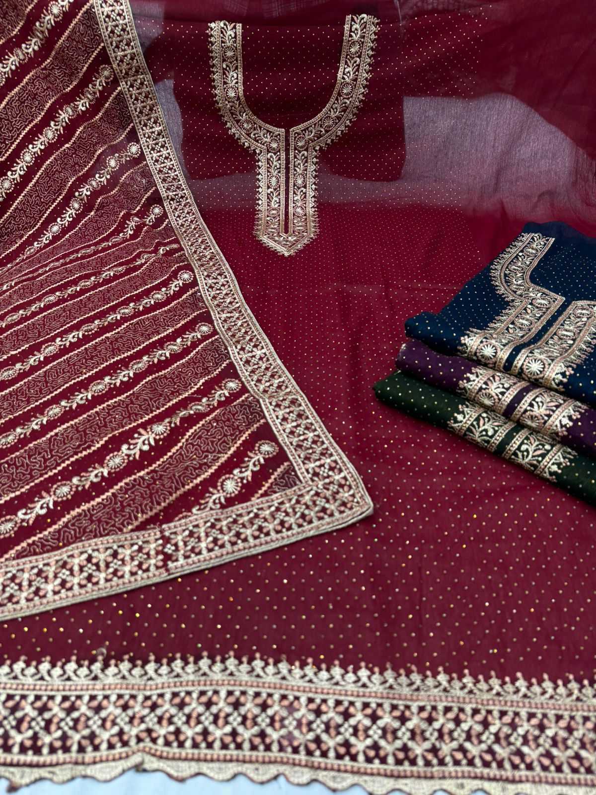 pr geet designer viscose shimmer dress material collection