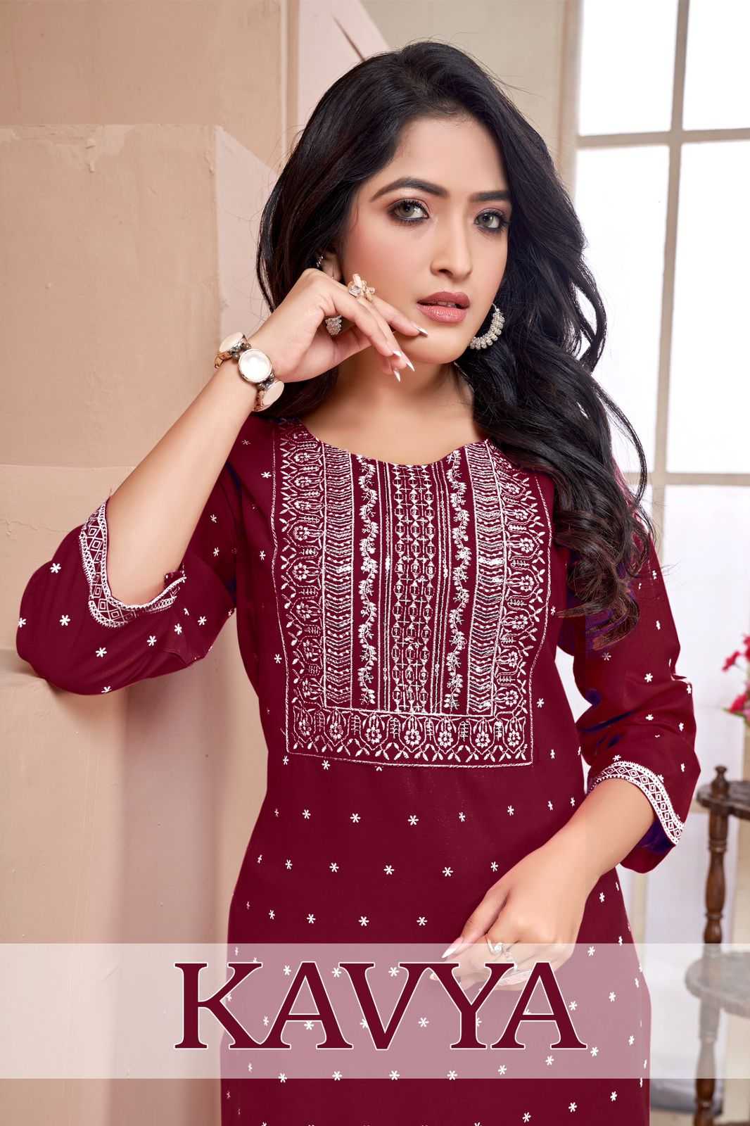 pr kavya stitched simple ladies kurti in plus sizes