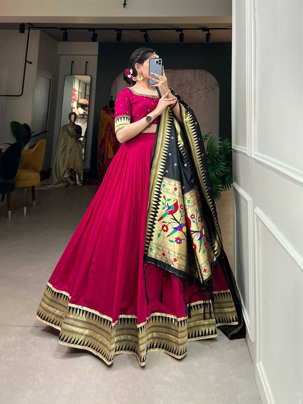  pr lnb2017 bridal wear vichitra silk stitch lehenga with unstitch blouse and dupatta