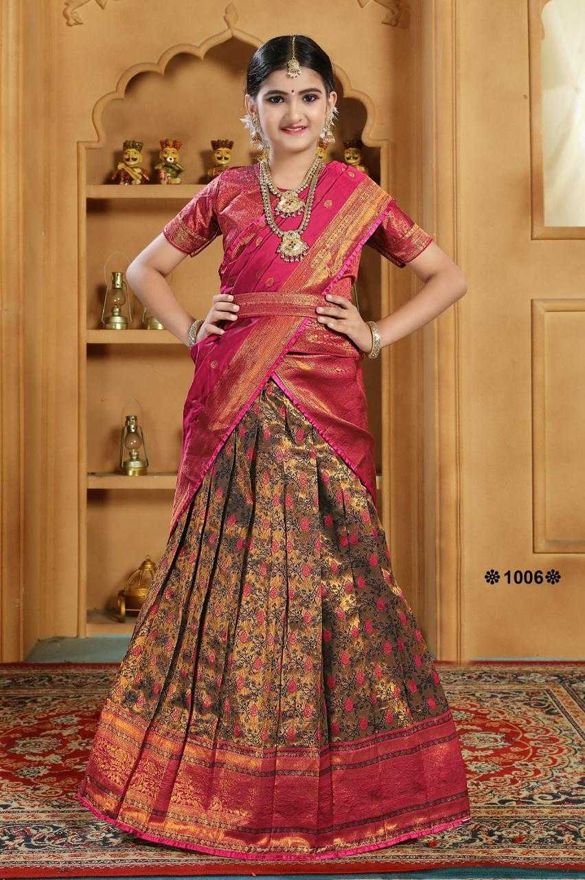 pr manya kanchi silk festive wear beautiful kids readymade lehenga