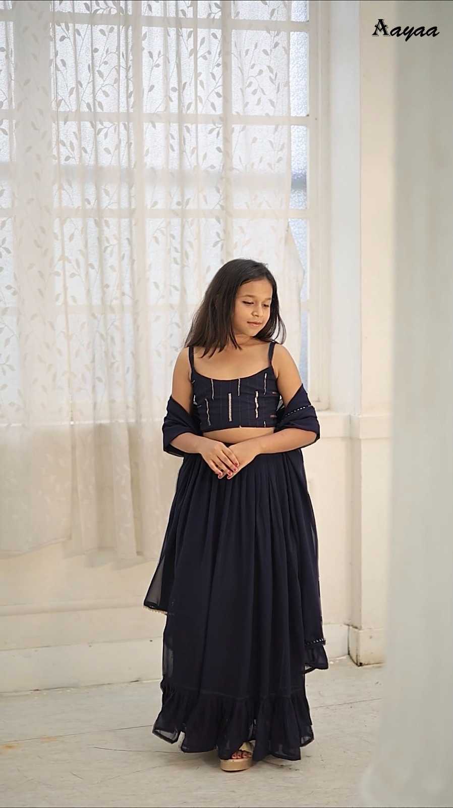 pr yanaa vol 3 readymade georgette sequence work fancy kids wear lehenga choli dupatta