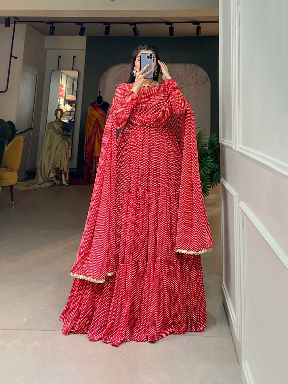 pr ynf5006 fancy fullstitch georgette printed flair long gown with dupatta