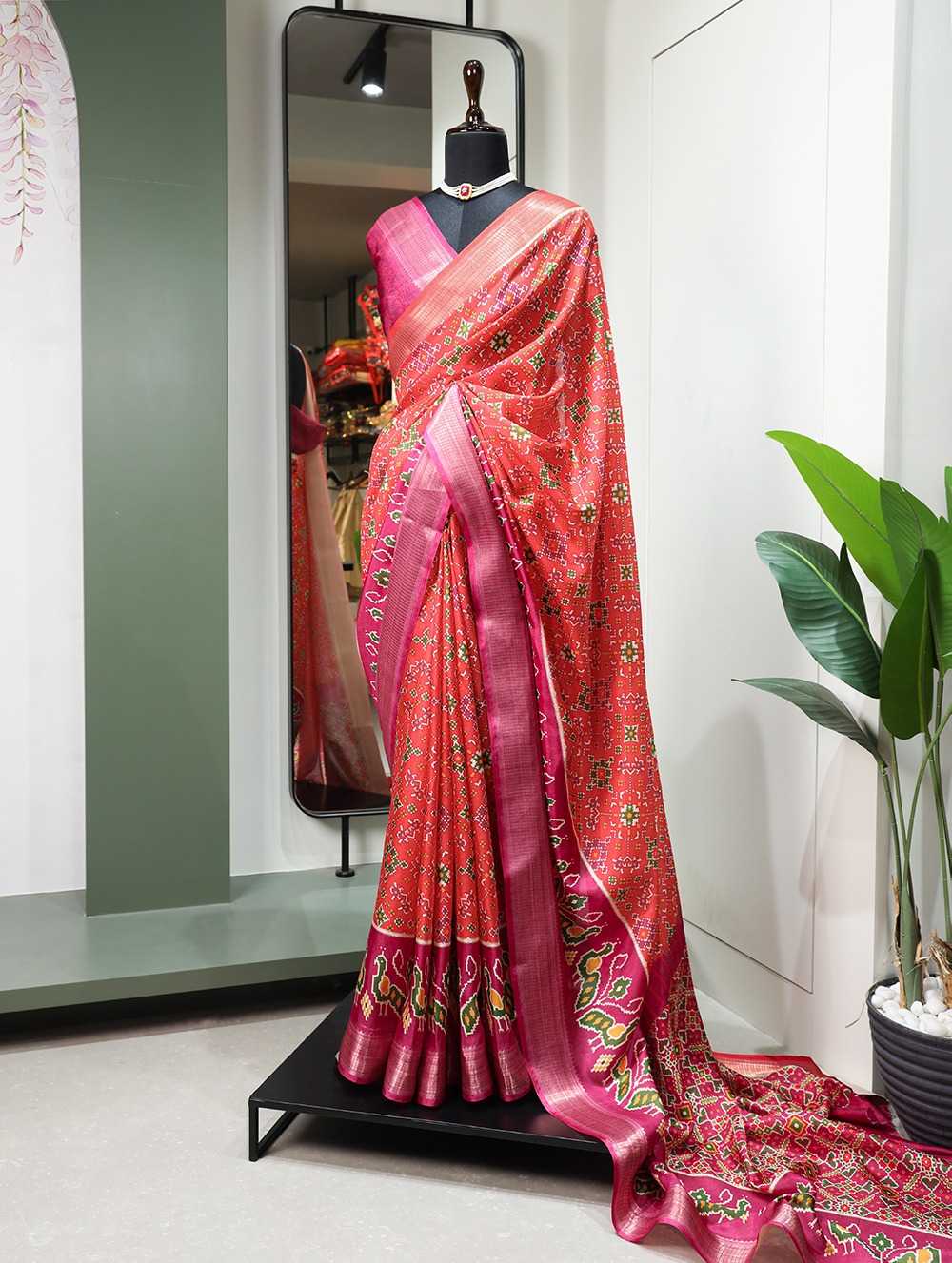 pr ynf7018 elegant dola silk digital patola print sarees