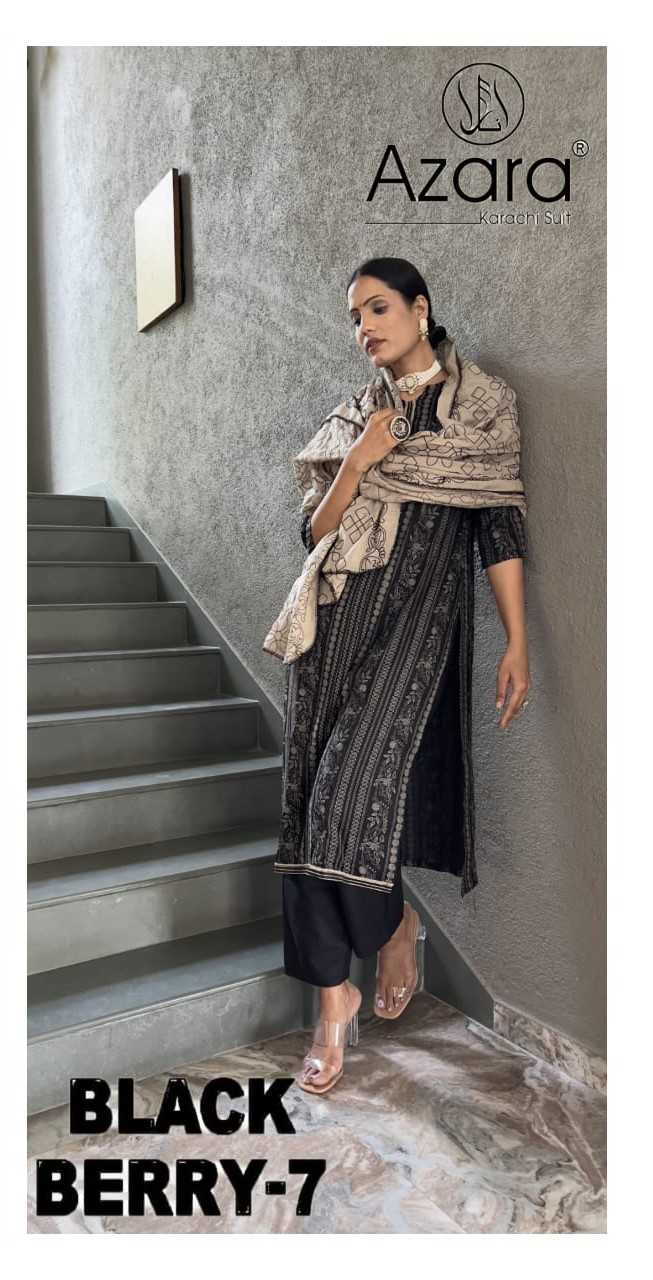 radhika fashion azara black berry casual cotton printed dress material