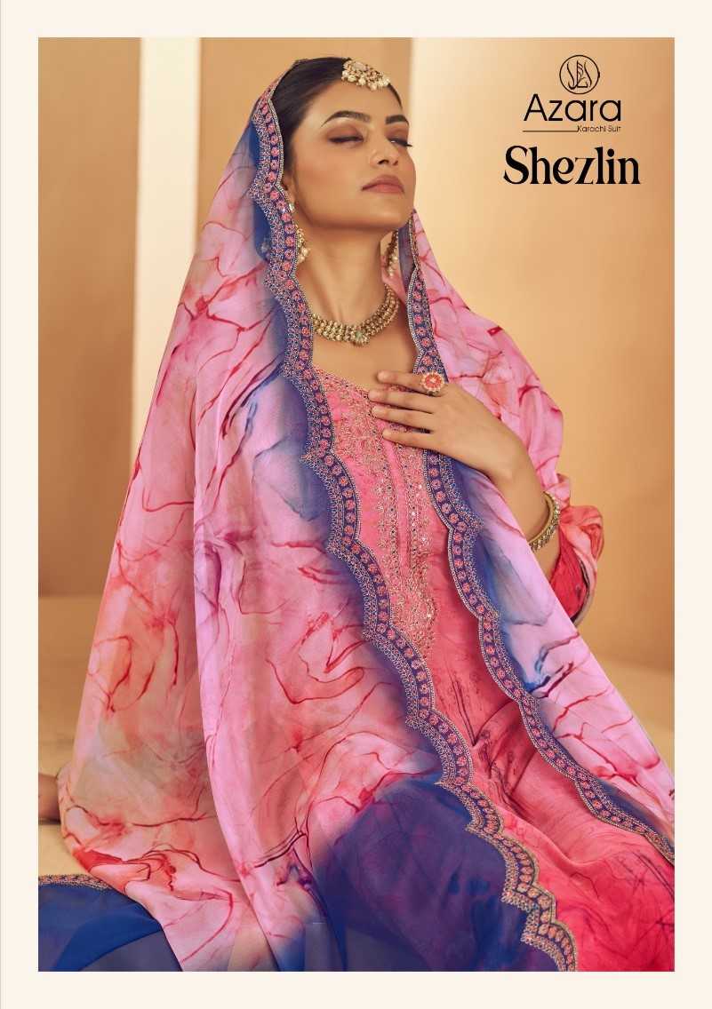 radhika fashion shezlin fancy organza digital print unstitch suit