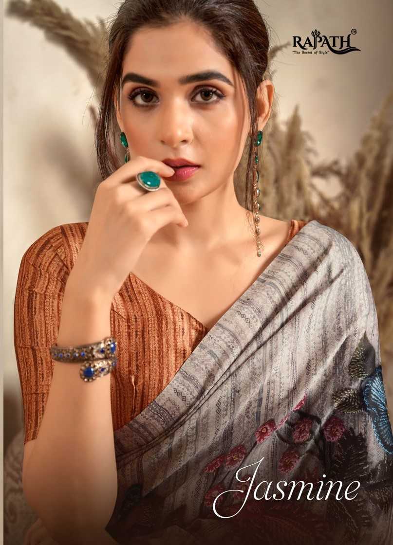 rajpath jasmine silk 220001-220006 stylish satin crape fancy sarees
