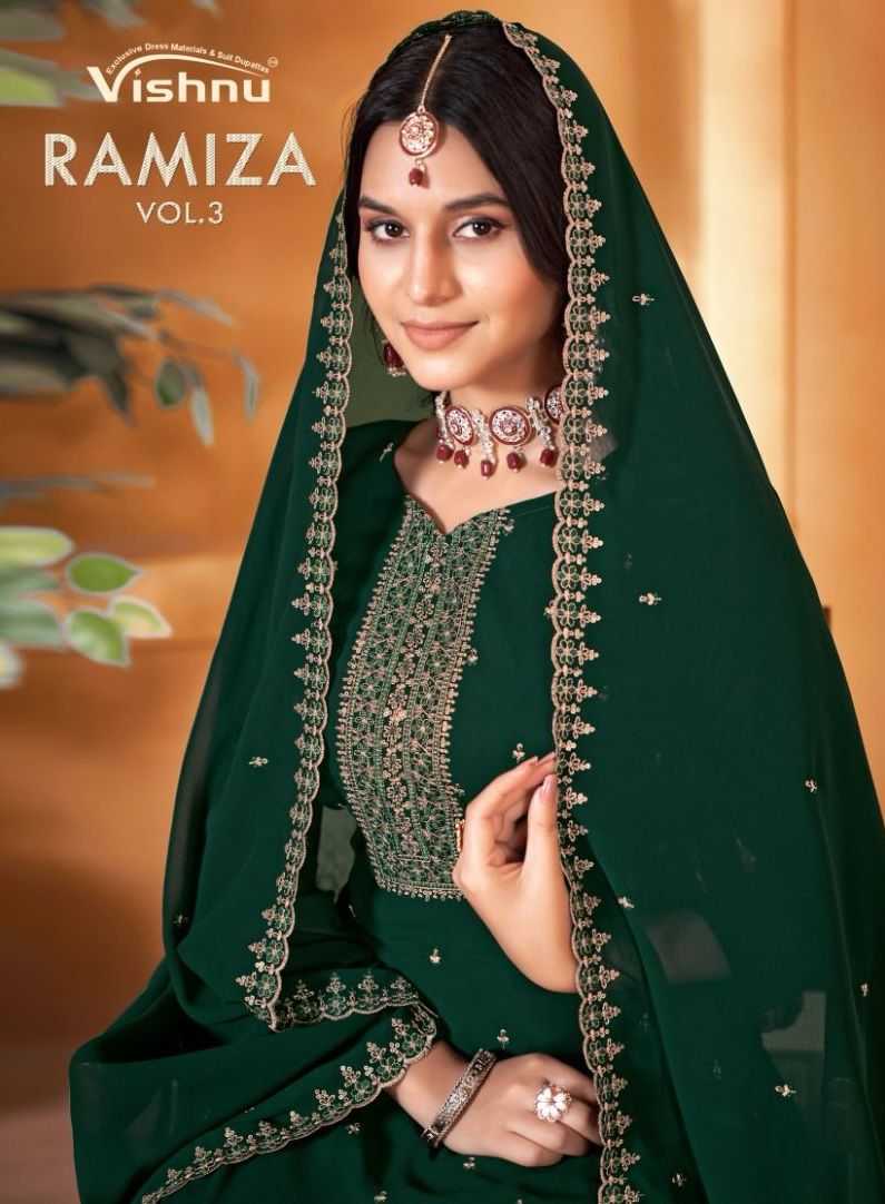 ramiza vol 3 by vishnu impex designer work festive wear salwar suits collection