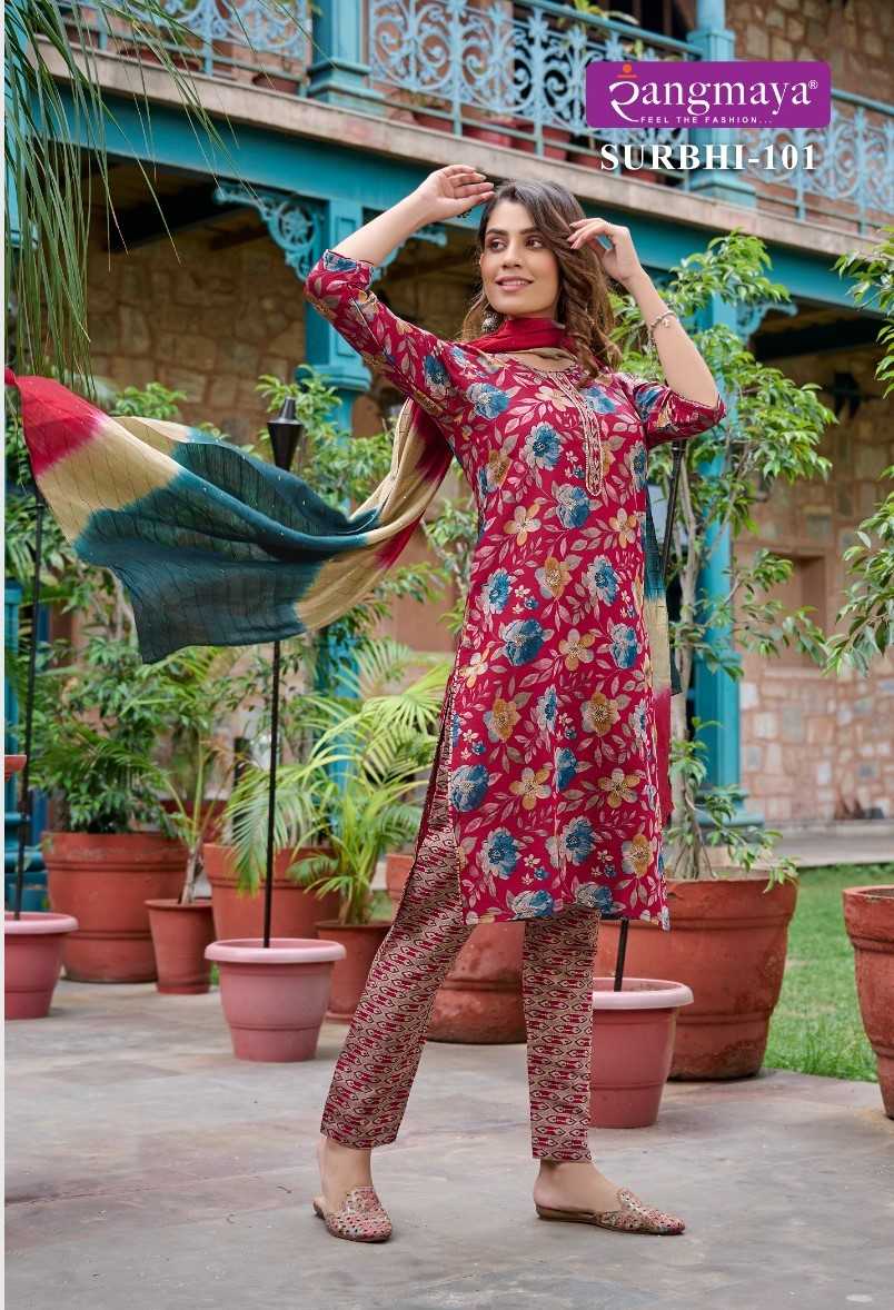 rangmaya surbhi readymade trendy modal kurti pant dupatta