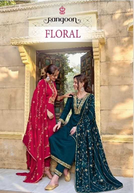 rangoon floral readymade khatli handwork salwar kameez