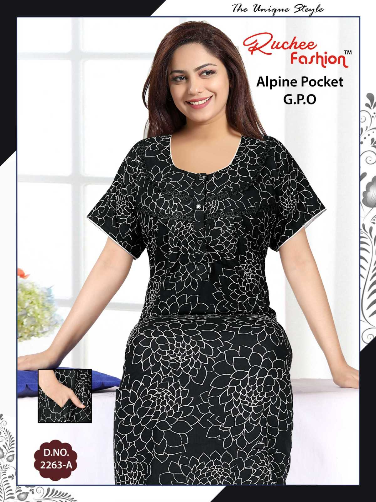 ruchee fashion alpine gpo 2263-2269 fancy ladies night gown