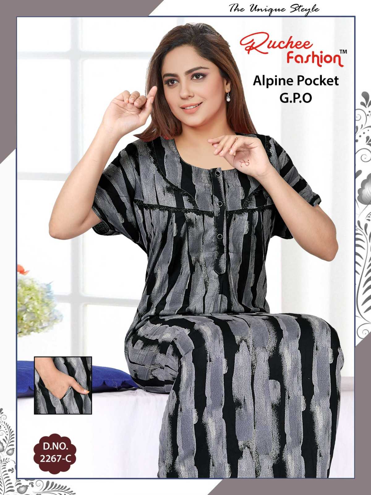 ruchee fashion alpine gpo 2263-2369 fancy women night gown