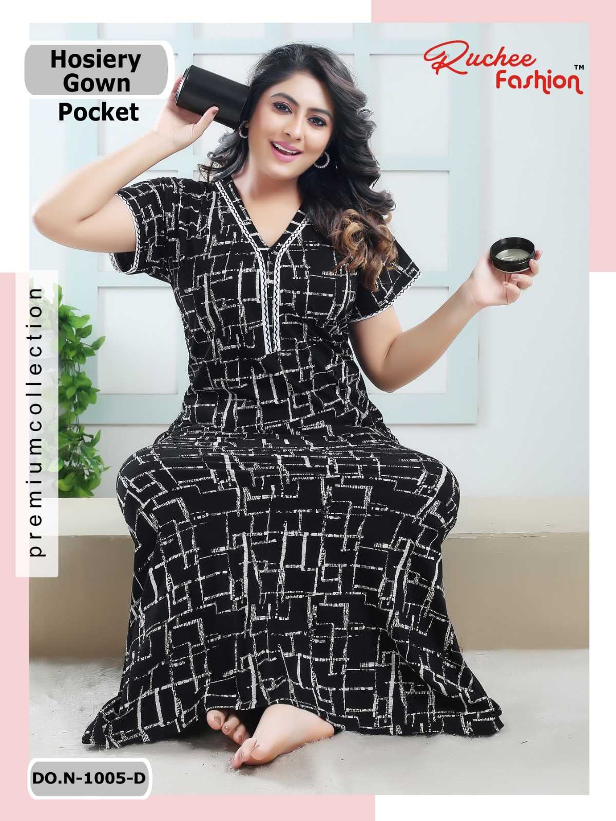 ruchee fashion hosiery pocket 1005 a-f fancy night gown