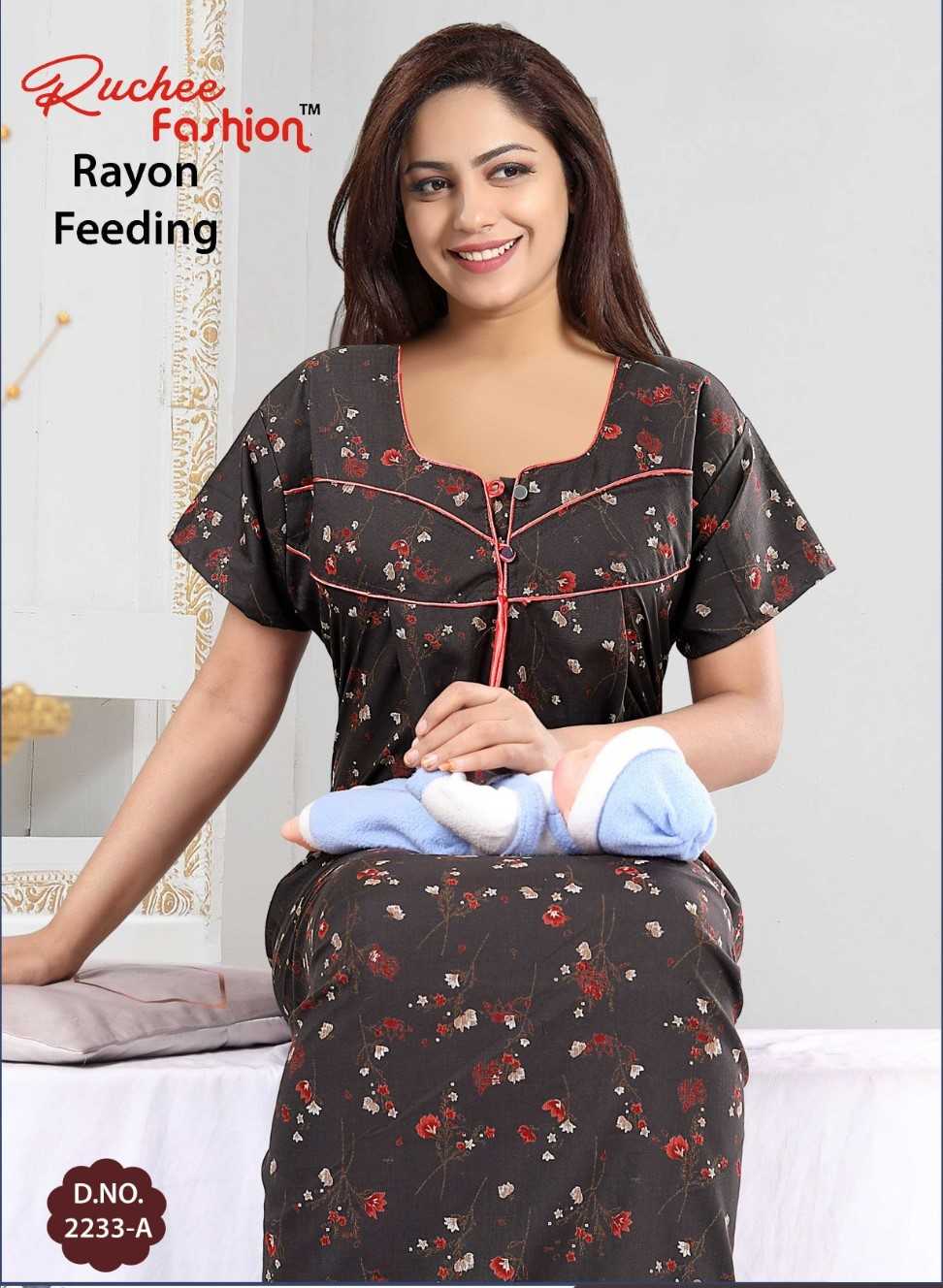 Cotton Solid Maternity and Feeding Maxi Nighty & Dress With Zip F8b –  Klamotten