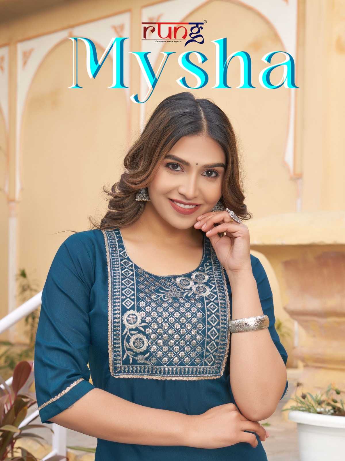 rung mysha stitched rayon simple ladies kurti