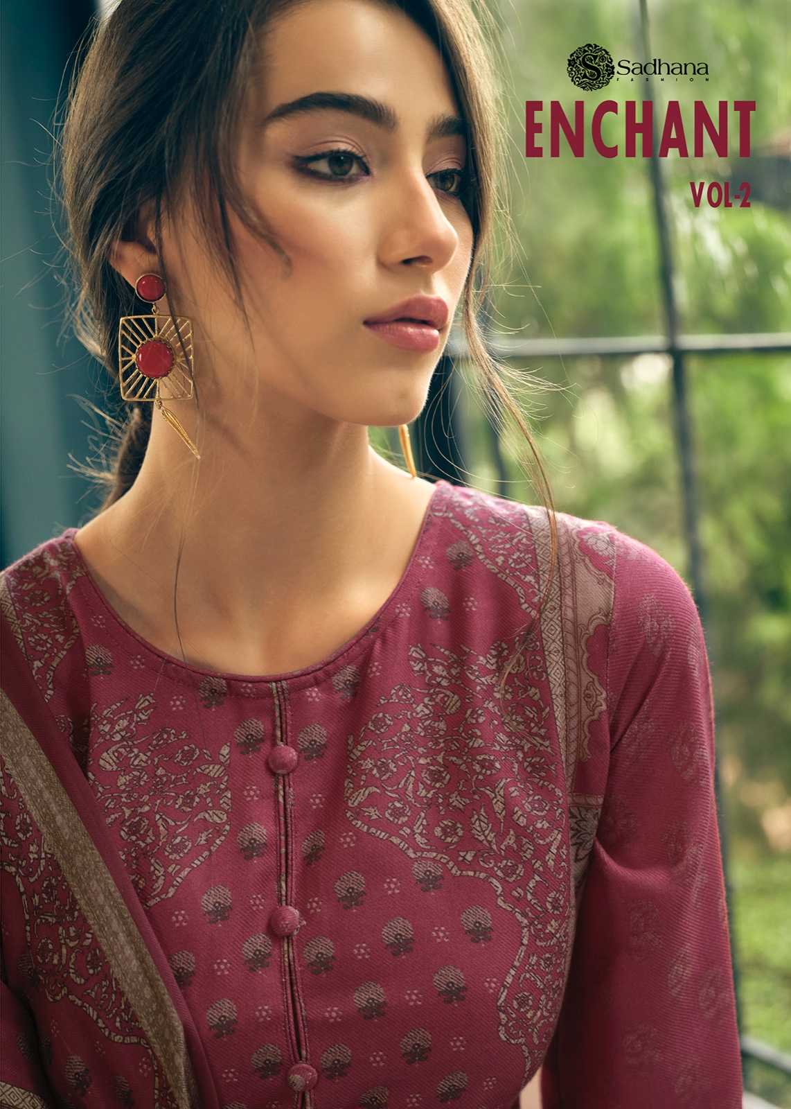 sadhana fashion enchant vol 2 fancy work digital print dress material 