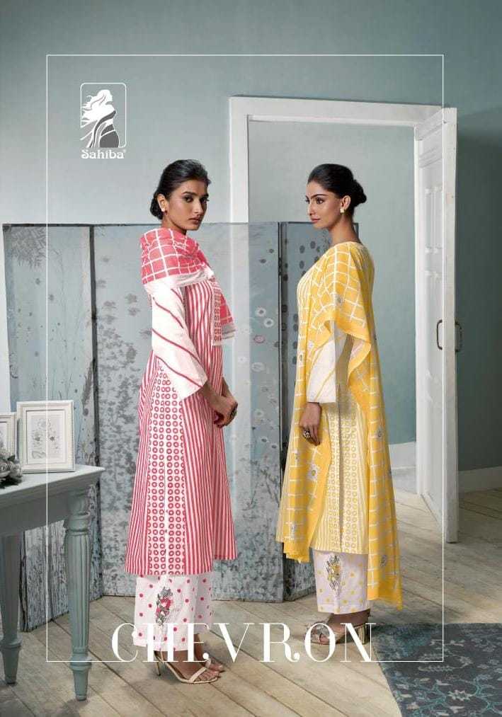 sahiba chevron comfy wear fancy cotton digital print dress material