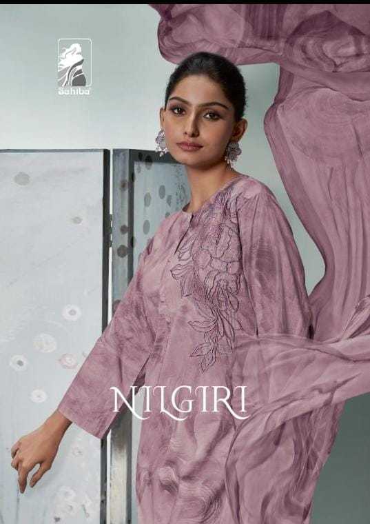 sahiba nilgiri adorable cotton lawn digita print with handwork dress material