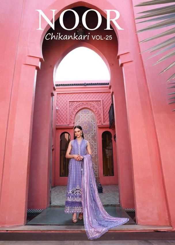 saniya trendz noor chikankari vol 25 pakistani embroidery designer dress material