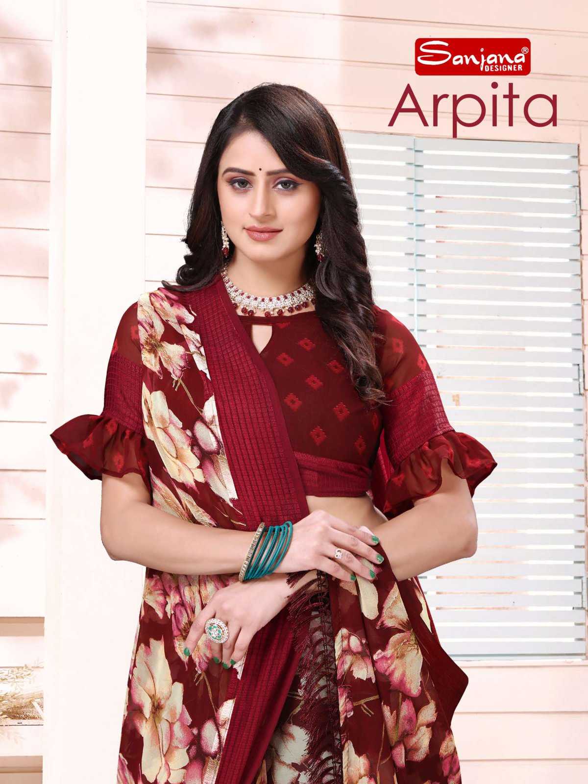 sanjana designer arpita fancy weightless sarees supplier