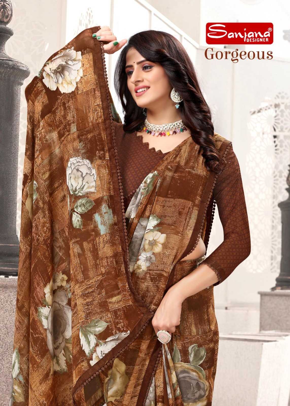 sanjana designer gorgeous casual fancy sarees collection