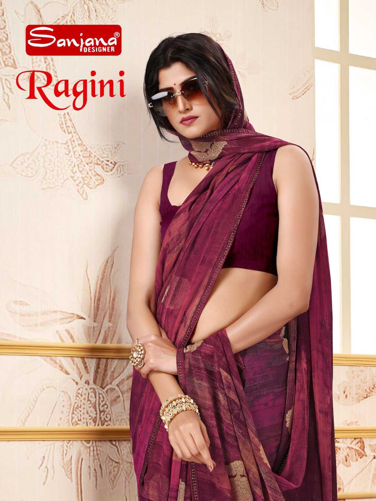sanjana designer ragini casual fancy sarees supplier