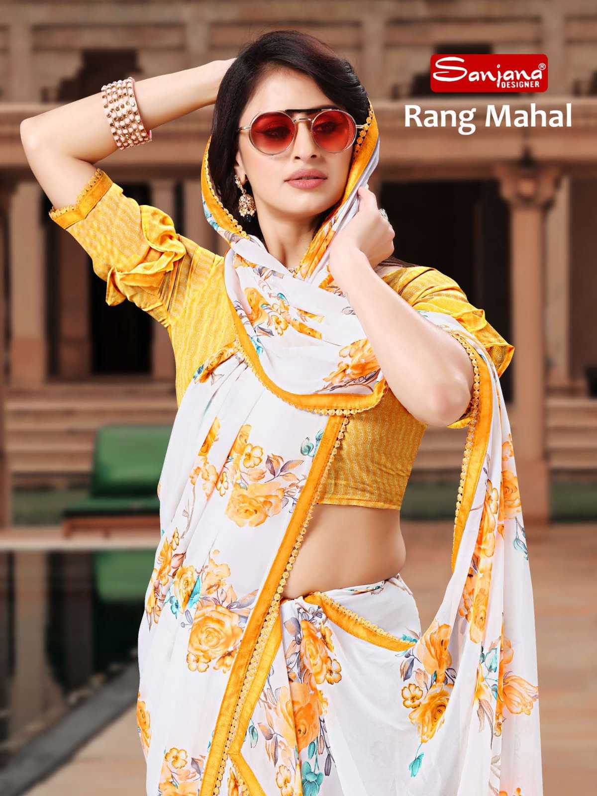 sanjana designer rang mahal beautiful fancy sarees supplier