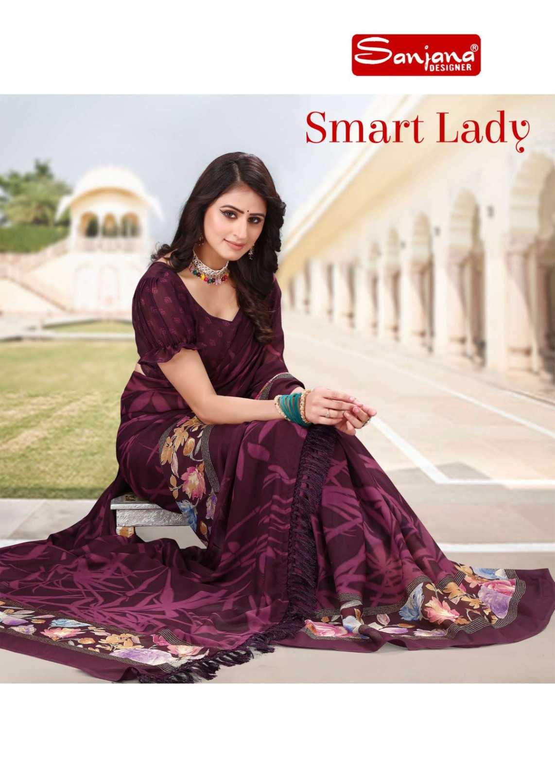 sanjana designer smart lady adorable fancy weightless sarees supplier