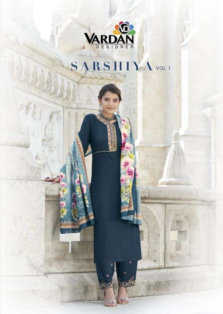 sarshiya vol 1 by vardan rayon readymade 3 piece collection