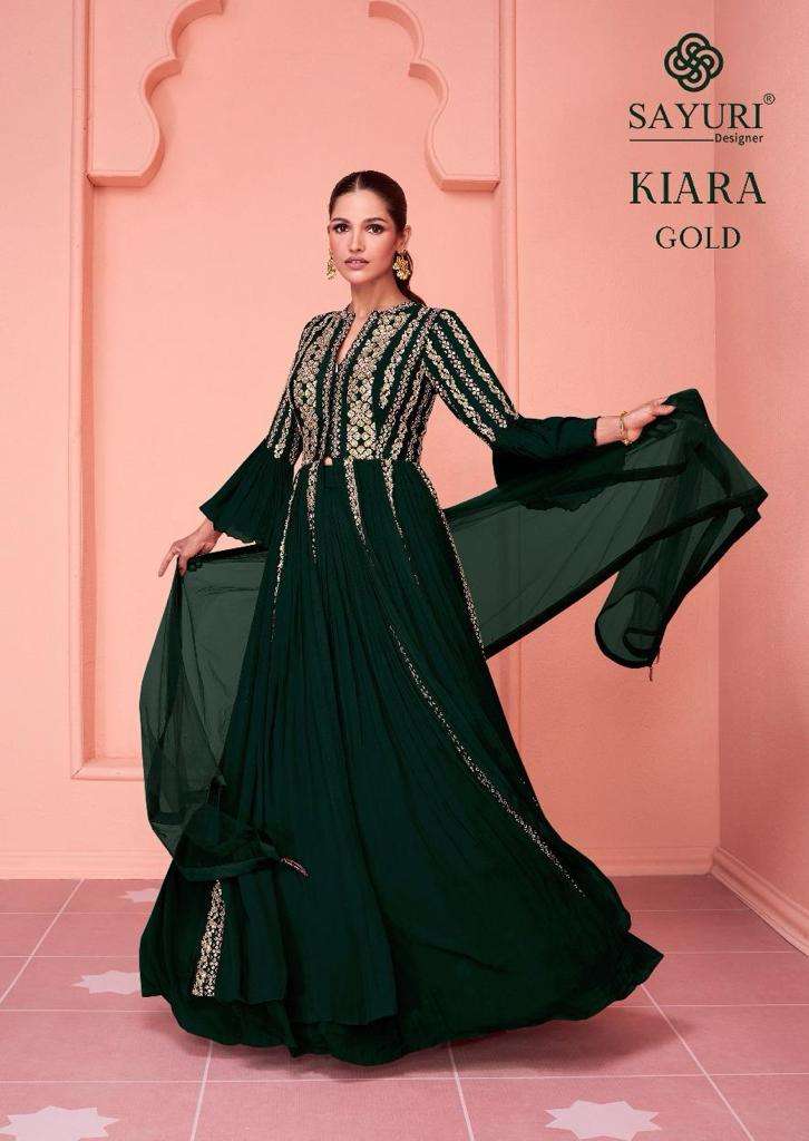 sayuri designer kiara gold readymade occasion wear top bottom dupatta