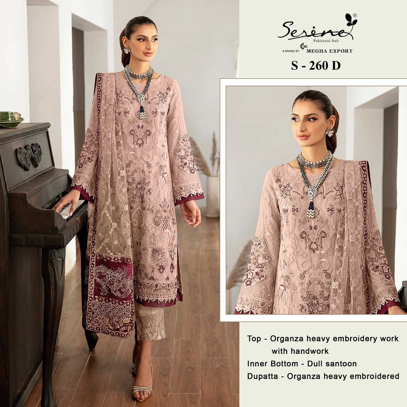 serine 260 a-d pakistani brand new collection unstitch suit