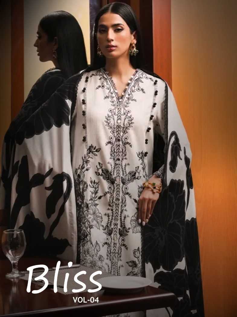shardha bliss vol 4 pakistani designer embroidery patch work dress material