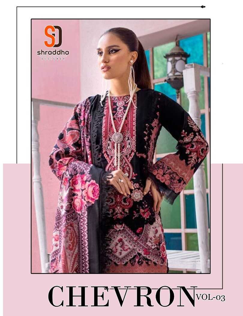 shraddha designer chevron vol 3 pakistani printed cotton fancy dress material