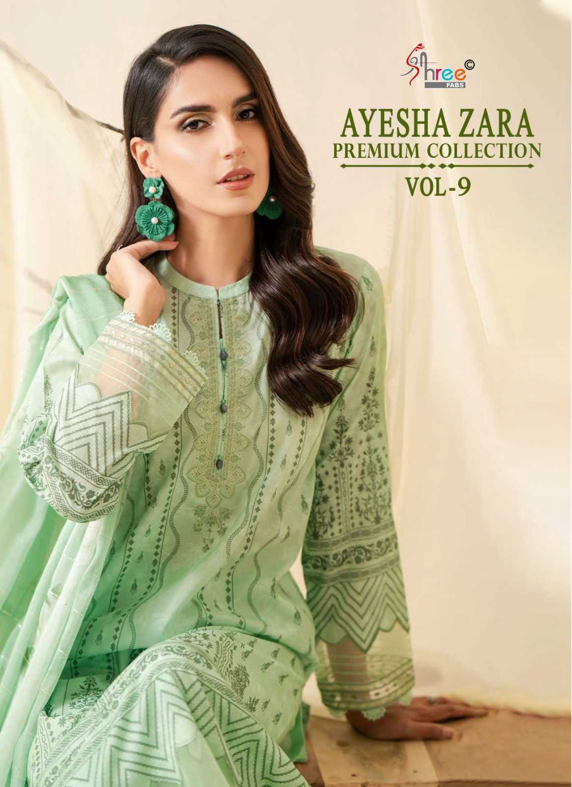 shree fab ayesha zara premium collection vol 9 pakistani patch work dress material