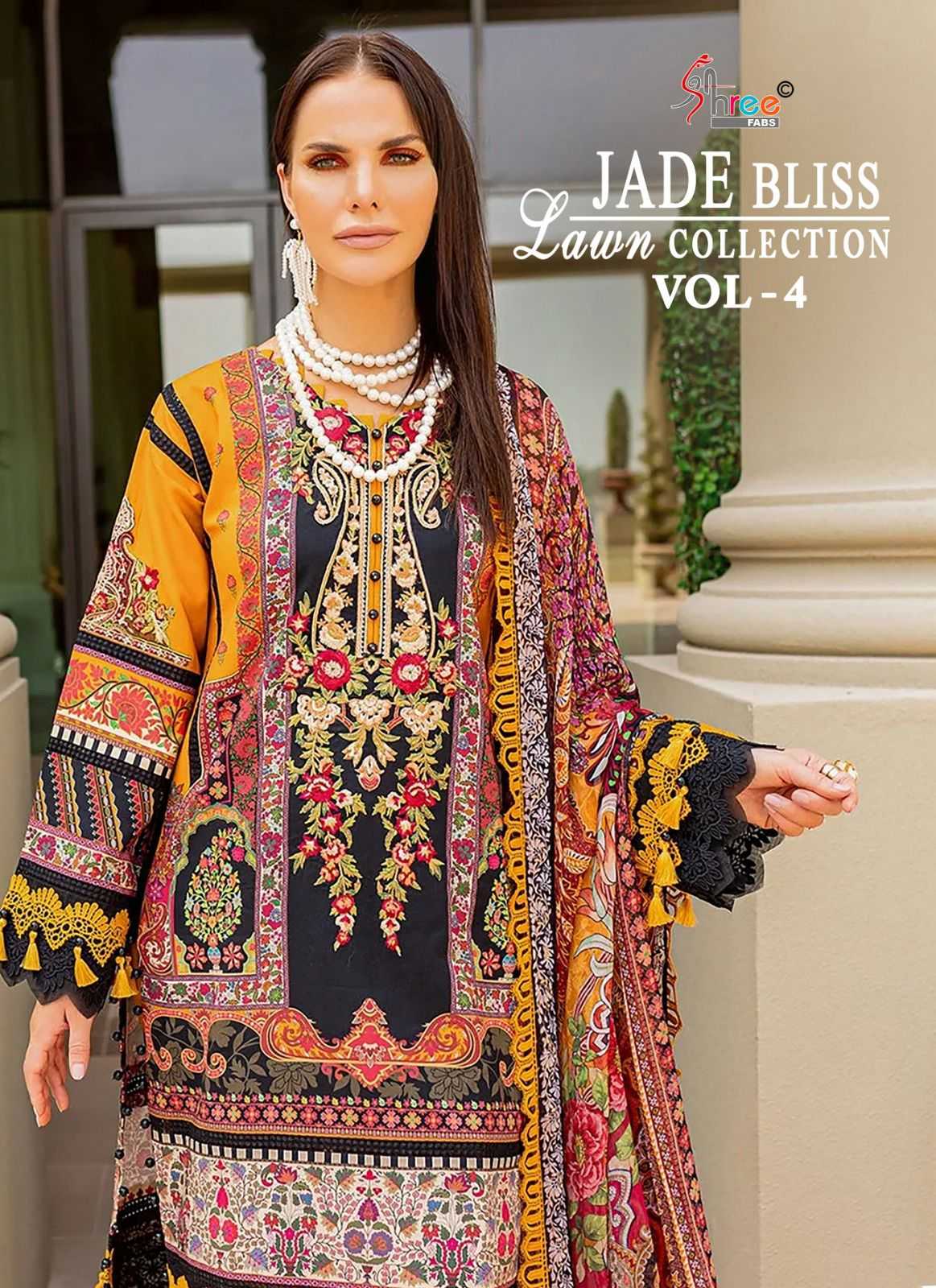 shree fab jade bliss lawn collection vol 4 pakistani patch work unstitch suit