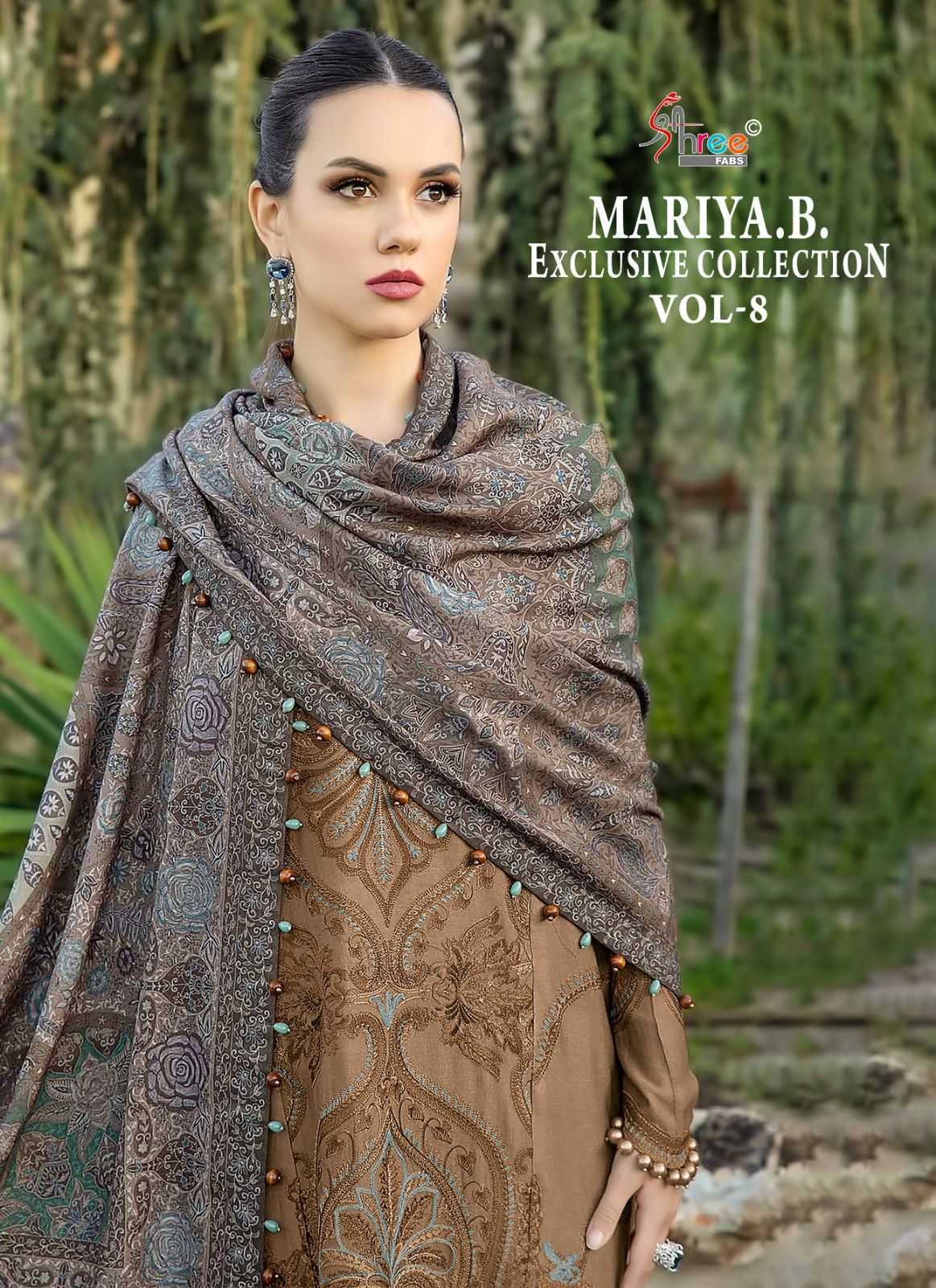 shree fab mariya b exclusive collection vol 8 pakistani designer occasion wear dress material